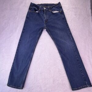 Levi's 505 Jeans Mens 32x29 (tag: 34x30) Straight Leg Dark Wash Denim Distressed